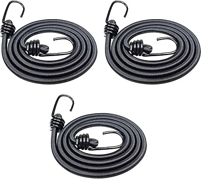 Elastic tensioners, 3 pieces of 120 cm of elastic straps with climbing hooks, versatile rope for bicycle, camping bag, car and luggage, black.. DIAYTAR NIGERIA delivers more than expected with our extensive catalog and 5-8 day delivery service.