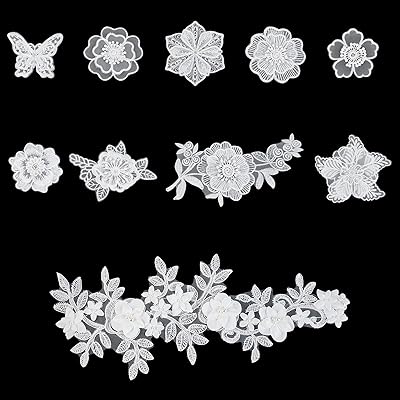 In pearls 10 pieces of flower patches embroidered with white lace with mixed patterns for the embellishment of clothes, crafts and decoration, sewing patches to repair and decorate clothes and bags.. Discover the convenience of DIAYTAR NIGERIA's vast e-commerce platform with delivery in just 5-8 days.