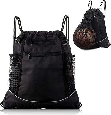 Pocket backpack with tightening cord for men and women, travel backpack for outdoor sports, waterproof bag with rope for basketball, football, swimming, riding, black.. The future of online shopping in Nigeria is here — welcome to DIAYTAR.