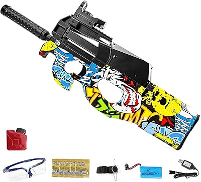 Monmin P90 Electric sniper pistol Graffiti edition toy for boys and children to pretend playing outdoors, graffiti, 63 cm.. DIAYTAR NIGERIA brings the marketplace to every Nigerian home with affordable prices and quick delivery.