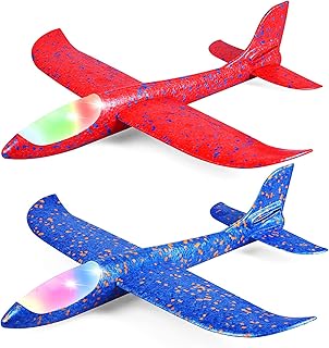 ECV glider, pack of 2 large 17.5 inch foam gliders with manual rotation functions, best outdoor pleasure for boys and girls aged 3 4 5 6 7 8 years old, Girls Girls Blue and Red Girls.. DIAYTAR NIGERIA delivers happiness in 5-8 days with our affordable and diverse product range.