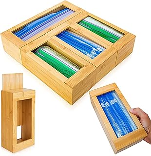 Lifelog Organizer of bamboo zipper bags, plastic bag support for sandwich with a gallon, storage box storage of food bags for storage bag storage bags.. DIAYTAR NIGERIA transforms dreams into deliveries with our affordable prices and 5-8 day shipping.