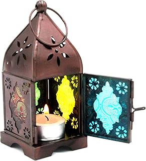 Moan handmade Moroccan candle lamp with glass (1305) 14 x 6.5 cm.. From phone accessories to home decor — DIAYTAR Nigeria ships it fast.