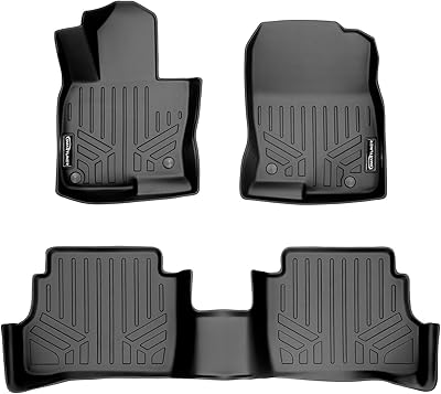 Smartliner floor mat game with personalized design, composed of two rows, black color, compatible with Mazda CX-5 model 2017-2021.. Skip the traffic, shop online — DIAYTAR Nigeria brings it to you.