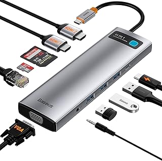 USB C Baseus USB loading station with HDMI 4K for MacBook Pro, Surface Pro, iPad Pro and other type C devices (11 in 1).. DIAYTAR NIGERIA: Where value meets variety with reliable nationwide delivery in under 8 days.