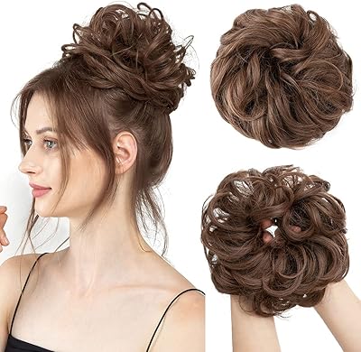 1 pcs bun extensions in black wavy bone -black disorder buckled synthetic ponytail thick pimples bun bun bun bun for women girls children (light brown).. DIAYTAR NIGERIA: Your affordable marketplace with reliable 5-8 day shipping across Nigeria.