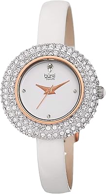 Burgi watch with Swarovski crystals and diamonds comfortable bracelet for women with leather bracelet.. DIAYTAR NIGERIA: Bringing affordable shopping solutions with a diverse product catalog delivered nationwide.
