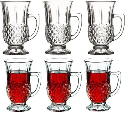 Pasabahas Istanbul tea cup, set of 6, gel to drink with handle.. Shop without limits at DIAYTAR NIGERIA and receive your purchases at budget prices within the week.