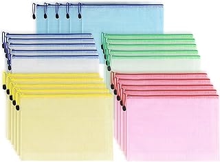 20 pieces bags of files in mesh with waterproof plastic zipper A4 format bag of zipper files 5 colors organizer of zipper documents for files, puzzles, large capacity card games.. DIAYTAR NIGERIA: Where affordability meets reliability with thousands of products delivered promptly.