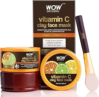 Facial mask for clay and lemon to vitamin C Glow Skin Science from Wow Skin Science - 200 ml.. DIAYTAR NIGERIA: Your partner in affordable shopping with nationwide delivery in just 5-8 days.