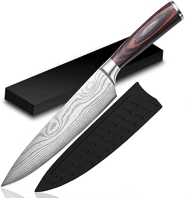 Chef Kitcho knife - 8 -inch professional kitchen knife - German stainless steel with high carbon content with sheath and box for professional use.. Discover a world of affordable shopping with DIAYTAR NIGERIA's vast marketplace delivered to you in days.