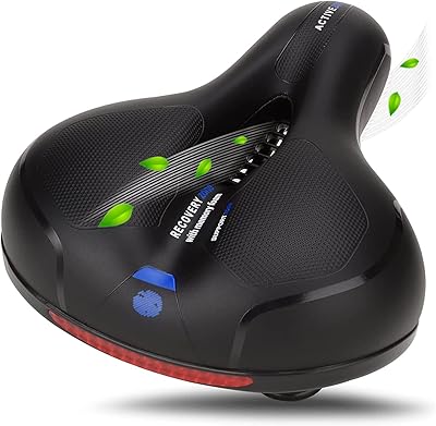 Arab bicycle seat - Large and comfortable bicycle saddle in memory foam, bicycle saddle with double rubber balls absorbing shocks, bicycle seat adapted to interior and outdoor bikes with reflective tape.. DIAYTAR Nigeria: Where affordability meets fast and reliable e-commerce service.