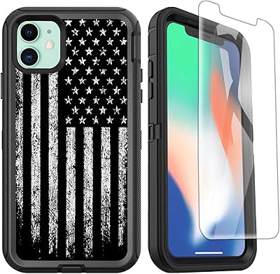Ottartaks IPhone 11 shell with screen protector, iPhone 11 shell for men and boys with American flag pattern black and white, 3 in 1 full protective protective shock resistant for iPhone 11, 6.1.. Say hello to Nigeria’s fastest-growing e-commerce site — DIAYTAR Nigeria.