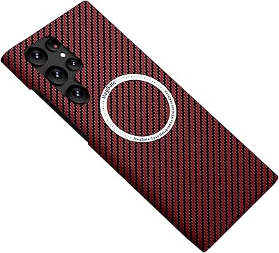 Magnetic shell for Samsung Galaxy S22 Ultra, compatible with Magsafe, robust and durable, fine military quality fiber for protection against falls (red).. Shop across boundaries with DIAYTAR NIGERIA's comprehensive catalog delivered nationwide at budget rates.