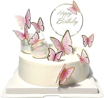 11 pieces Decoration of birthday butterfly butterfly butterfly decorations butterfly cake (pink gold).. DIAYTAR NIGERIA: Where thousands of products meet affordable prices and reliable 5-8 day delivery.