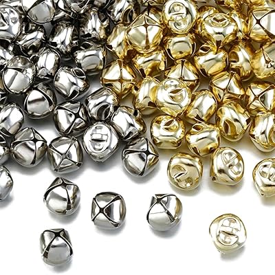 25 mm metal bells for manual work, Christmas, party and wedding decoration (gold + silver, 25 mm).. DIAYTAR NIGERIA: Your trusted partner for affordable online shopping with reliable delivery timeframes.
