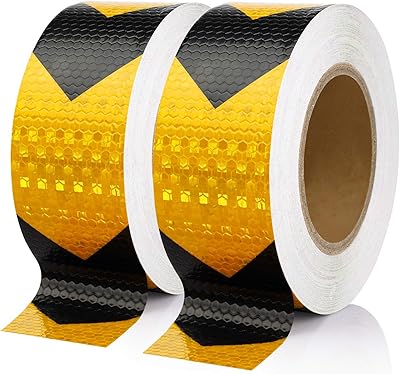 Seven Sparta 2 "x 1" reflective safety ribbon warning arrow black and yellow for the outside for cars, trailers, boats and panels.. Shop like never before with DIAYTAR NIGERIA's comprehensive marketplace and budget-friendly shipping.