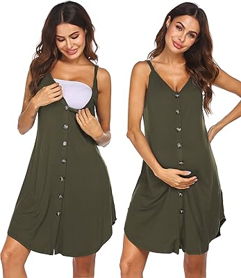 Breastfeeding night shirt, buttoned nightgown, sleeveless, nursing night clothes, hospital dress.. DIAYTAR NIGERIA: Where value meets variety with reliable nationwide delivery in under 8 days.