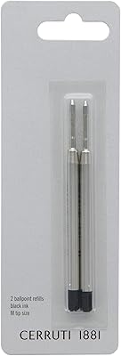 Recharge for Cerruti ball pen in black, duo pack, lot of 2, NPR741NM.. Affordable luxury and fast service — only on DIAYTAR Nigeria.