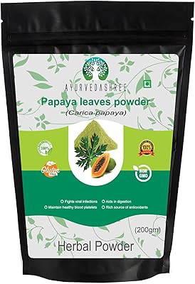 Papaya leaf powder Ayurvedashri 200 g | Dried from fresh green leaves, good for making tea and juice extracts, 100 % leaf powder (without fruit and seeds) | GMO -free, vegetarian | based on plants and natural.. Get more for less on DIAYTAR Nigeria — Nigeria’s favorite e-commerce platform.