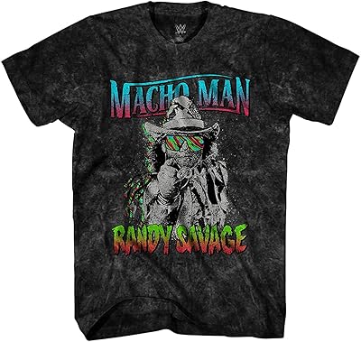 WWE Men's WWE T-shirt-Macho Man T-shirt Man Savage Superstar-Tie T-Sie Dye World Champion.. DIAYTAR NIGERIA: Your trusted e-commerce partner with extensive product choices and affordable delivery.