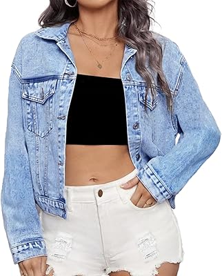 Short denim jacket for long -sleeved women and hood with tightening cord and buttons.. DIAYTAR NIGERIA delivers value, variety, and convenience with our nationwide 5-8 day shipping.
