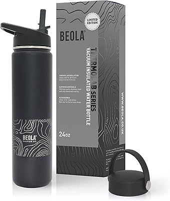 Bottle of Insothermal Water under Biola 750 ml vacuum, double -walled bottle in stainless steel with straw lid and wide opening, 25 oz (black mountain).. Shop with purpose and save with DIAYTAR NIGERIA's extensive platform and nationwide delivery service.