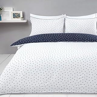 Sleepdown bed set, mini duvet cover and pillowcase, reversible, easy to maintain, polka dots, navy and white blue - simple size (135 cm x 200 cm).. Unlock access to a wide range of products with DIAYTAR NIGERIA's affordable e-commerce platform.
