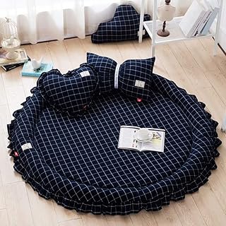 Tatami round floor mats, foldable and thick foldable sleeping mattresses, washable game carpets for children - 2 -piece navy blue.. DIAYTAR NIGERIA: Where shopping meets satisfaction with affordable prices and reliable 5-8 day shipping.