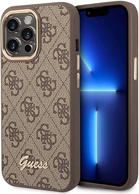 CG Mobile. 4G Polycarbonate and TPU protection shell with metal lines and camera buttons, modern design, anti-shoc, anti-dust, anti-scratch and upper protection, compatible with iphone 14 pro de guess (brown).. Discover endless shopping possibilities at DIAYTAR NIGERIA, with budget-friendly prices and reliable delivery.