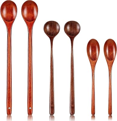 6 tablets of long -handled wooden kitchen service, tablespoons for the kitchen, tasting and mixture, (13 ", 11", 9 ").. Thousands of choices. Zero hassle. All thanks to DIAYTAR Nigeria.