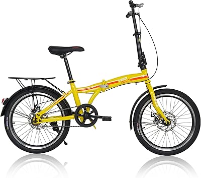 Vigo Single Speed ​​20 inches folding bike, yellow.. DIAYTAR NIGERIA: Redefining online shopping with unbeatable prices and consistent delivery times.