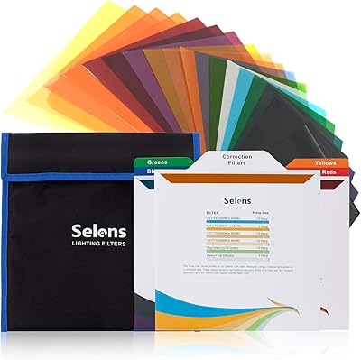 Selenz 20 Pieces Gel Gel Correcting Transparent Color For Photography, Studio, Video, Party and Reading, 20 matching pieces 25 x 25 cm.. DIAYTAR NIGERIA: Where shopping meets satisfaction with affordable prices and prompt delivery services.