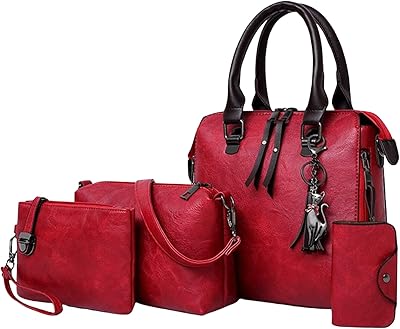 Shoulder bag and Al Mar handbag for women - set of 4 rooms, red.. Your daily needs delivered to your door — DIAYTAR Nigeria style.