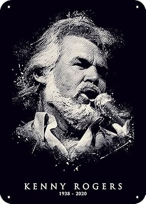 Metal panel of the legendary musician Kenny Rogers, wall decoration 8 \ "x 12 \".. DIAYTAR NIGERIA connects you with thousands of products at competitive prices, delivered within a week.