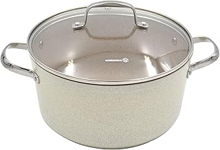 Forged aluminum pot Korkmaz Granita - Induction pot with granite background - Aluminum pot with glass cover 28 x 14.5 cm / 8.0 l.. DIAYTAR NIGERIA brings the marketplace experience online with affordable and reliable delivery service.