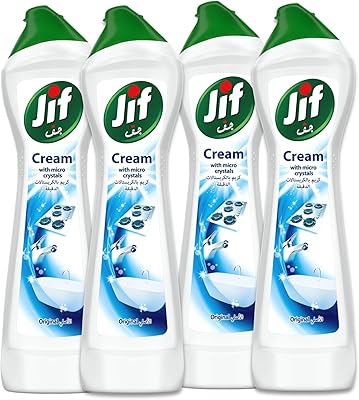 Jif Cream Cleaner, with microcrystal technology, original, eliminates fat stains, burned food and limestone, 500 ml (4).. Discover shopping reimagined with DIAYTAR NIGERIA's extensive catalog and 5-8 day delivery service.