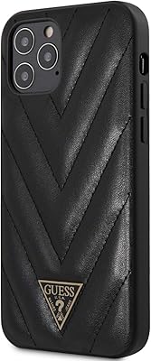 Rigid protective shell padded in Guess for iPhone 12/12 Pro (6.1 inches) - Black.. DIAYTAR NIGERIA: Your trusted e-commerce partner with extensive product choices and affordable delivery.