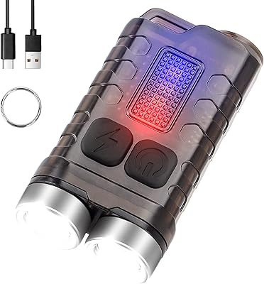 Mini Powerful EDC pocket lamp Omira with red and blue UV light - mini rechargeable LED pocket lamp of 900 lumens with 12 modes, waterproof IP65 for outside and emergencies (black).. Everything you need is just a click away with DIAYTAR Nigeria — shop now and receive your order in days.