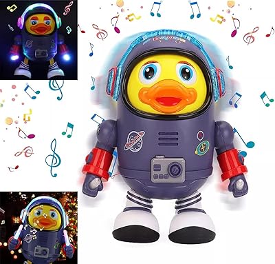 Interactive musical toy in the shape of a duck for children, with lights and sounds, dancing robot with space elements designed for children, babies, excellent birthday gift for children.. Shop smarter with DIAYTAR NIGERIA's comprehensive catalog and budget-friendly 5-8 day delivery.