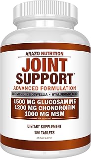 Arrazo Nutrition Glucosamine Chondroitin Curcuma Msm Boswellia joint support supplement (10 Oz, 180 tablets).. Shop smart, shop DIAYTAR - Nigeria's most affordable e-commerce platform with nationwide delivery.