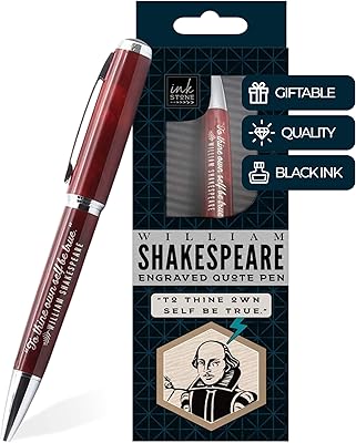 Inspiring quote pen, by William Shakespeare - To Thine Own Self Be True. - Literary gifts for English writers, writers and teachers.. DIAYTAR NIGERIA brings the market to your screen with thousands of affordable products delivered to your door.