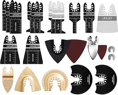 Package of 81 multi-tool blades Leiluo, oscillating saw blades to cut the metal, wood and plastic, quick release blade kit, for Dewalt World Rockwell Milwaukee Makita Ryobi Silverline Black Decker, etc... Shop with purpose at DIAYTAR NIGERIA and receive quality products at budget rates within 8 days.