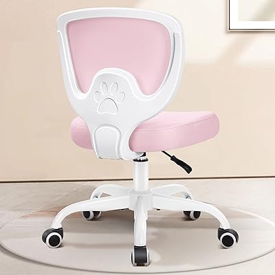 Pivoting office chair with low backrest file with adjustable height with swivel folder and breathable mesh with backrest (pink).. Experience the power of choice with DIAYTAR NIGERIA's extensive catalog delivered within the week.