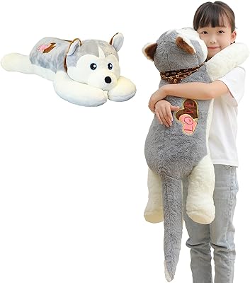 Dalmaw 31.5 "Nice toy in Siberian Husky dog ​​toy, Kawaii sweet plush pillow, big toy in stuffed animal, Christmas, birthday party, children's girls.. DIAYTAR NIGERIA connects you with thousands of products at competitive prices, delivered within a week.