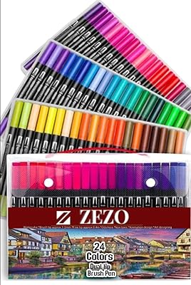 Zezo color pencils (24) Double end color pens, artistic drawing pens for watercolor.. DIAYTAR NIGERIA: The marketplace that brings affordable products to every Nigerian home in under 8 days.