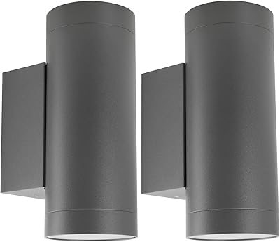 Klayten 2 pieces outer applique IP65 High and low, Modern Aluminum Wall Light For Garden Entrance Patio Allée, GU10 Plate, Valoule not included, Dark gray.. DIAYTAR NIGERIA provides endless shopping possibilities with affordable prices and prompt delivery service.