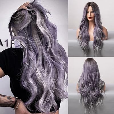 Violette wig for women, long wavy synthetic wig with central line, heat -resistant cosplay wig, colorful daily festive wig.. DIAYTAR NIGERIA: Revolutionizing how Nigerians shop with affordable prices and prompt delivery services.