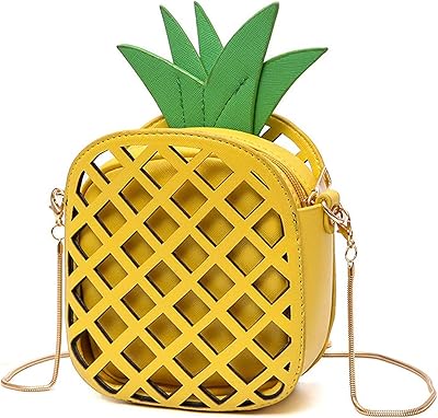 Pineapple design handbag for women, yellow strap bag for girls, PU leather, small handbag for Hawaiian and tropical festive decorations.. Join the movement — fast, affordable shopping only at DIAYTAR Nigeria.
