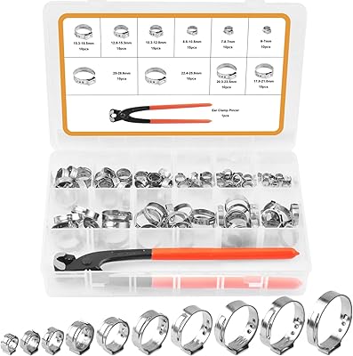Vigrue 115 pieces Tightening necklaces with clips, 304 stainless steel clamp 6-28.6 mm adjustable using a water hose/gas tank/washing machine/car etc.. DIAYTAR NIGERIA combines affordability with convenience, delivering your purchases within 5-8 days.